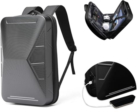 TOPABYTE Sacoche Rigide pour Ordinateur Portable pour Tesla Cybertruck Model S/X/3/Y TSA Antivol Étanche Expansion Sac à Dos Chargement USB Durable Bookbag Voyage Sac de Travail