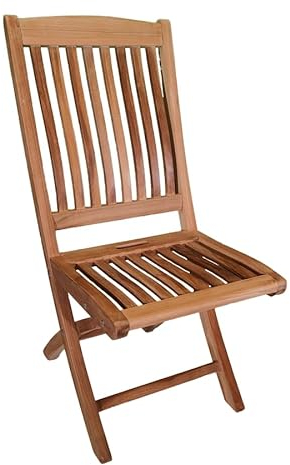 Strandkorb-King ...königlich liegen Klappstuhl RANTAU ohne Armlehnen, hochwertig Teakholz massiv, für Balkon, Terrasse, Wintergarten oder Garten, pflegeleichtes Unikat, zusammenklappbarer Gartenstuhl