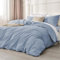 Luofanfei Baumwolle Bettwäsche 200x220 Blau Hellblau Einfarbig Muster Renforce Baumwollbettwäsche Premium Uni Modern Weiche Bettbezuge und Kissenbeüge 80x80 cm mit Reißverschluss