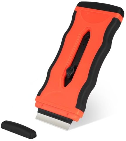 Glass and Oven Cleaning Tool Non Scratch with 8 Spare Replacement, Easily Removes Stubborn Stains from Ceramic Ovens, Labels, Wallpaper, Mirror Stickers, Paint, Floors