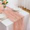 DROMCOM Korallen Rosa Käsetuch Tischläufer, 80 x 300 cm Boho Tüll Organza Seihtuch Tischläufer Rustikaler Gaze Stoff Cheesecloth Tischläufer Hochzeit Tischdecke für Hochzeitsfeier Brautparty Tischdeko