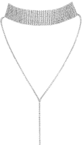 FcNoqgn Multi Drain Diamant Halskette für Damen, Ausschnitt Pullover mit lange Diamant-Kette und Anhänger