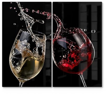 DEQORI Herdabdeckplatten Glas | 2er Set 60x52 cm | Motiv Edle Gaumenfreude | Ceranfeld Abdeckplatten in Küche | Herd-Abdeckungen universal | Glasplatten & Schneidebretter für Kochplatte