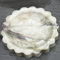 Esayendder Marble Decorative Tray, Scalloped Calacatta Viola Marble, 5.5 Inch Round, White with Gray Veining, Veined, For Jewelry, Cosmetics, Candles, Dresser and Bathroom