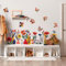 Vinilos de Pared Amovible Flor Coloridos, Pegatinas de Pared Flores Vinilo Adhesivo, Decoraciones de Pared para Niña Infantil, Recomendar Tamaño Final: 88cm* 173cm
