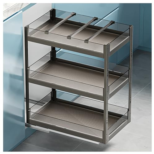 ZFUCMAYL Organiseur D'armoire Extractible. Étagères Coulissantes For Armoire IBS 16,5 Portantes. Décollez Et Collez Sous L'étagère De L'évier.(105x430x505mm)