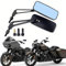 YUJYGAO Motorrad M8 M10 rechteckige Rückspiegel mit blauen Gläsern, kompatibel mit Honda, Suzuki, Straßenmotorrädern, Cruisern, Rollern und Sportster-Spiegeln(Schwarz)
