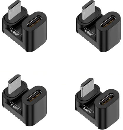 chenyang Pack de 4 adaptadores USB C a Micro USB, Micro USB macho a USB C hembra de 180 grados hacia arriba, adaptador de conexión convertidor compatible con sincronización de datos de carga