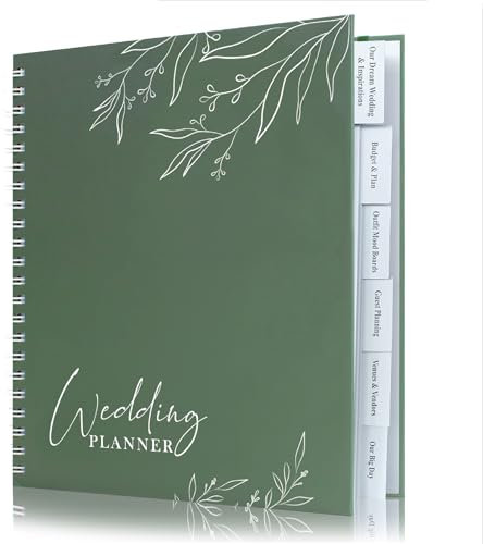 WeddingGiftsWedding Wedding Planner for Bride,Wedding Planning Book and Organizer,Wedding Binder Book with Pockets,Perfect Engagement Gifts for Newly Enaged Couples (Sage Green)