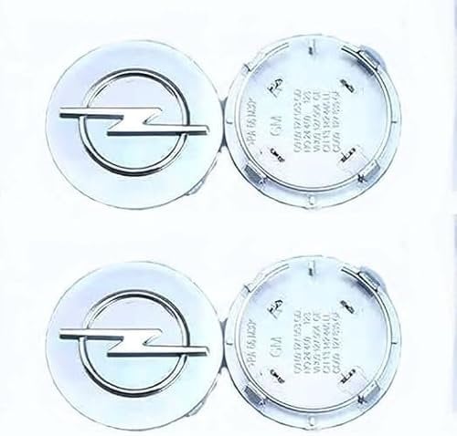 TGYHUJIK 4pcs Für Opel Insignia Vivaro Meriva Tigra Mokka Adam Auto-Radkappen Radkappen Sonnenschutz- und wasserdichtes Zubehör,Silver-58mm