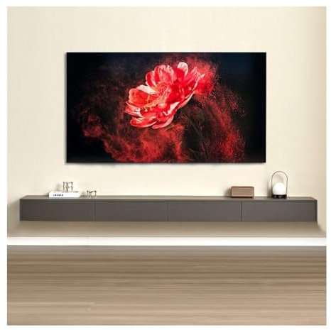 birene Mueble de TV de Pared Soporte de TV de Pared, Consola Multimedia Flotante Moderna de Madera Maciza for Sala de Estar Mueble de TV de Pared(Large)