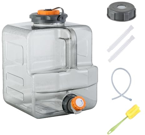 Sparkstarses 15L Tanica Acqua con Rubinetto, Canister d'Acqua per Campeggio Compatibile con Pompe ad Acqua elettriche, Serbatoio d'Acqua Portatile per Campeggio, Outdoor, Pesca, Feste, RV, Camper
