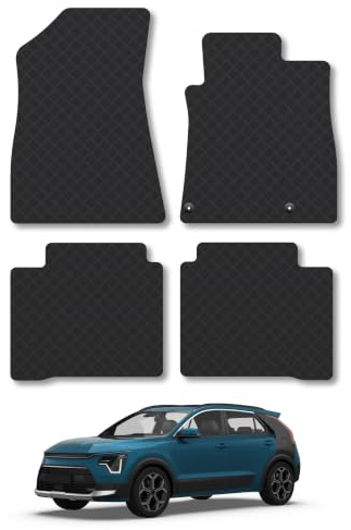 Fits Kia Niro (2022+) 3mm Rubber Car Mats | Tailored Fit Durable Floor Mats Full Coverage Protection Waterproof Accessories Easy Clean Anti Slip Made in the UK