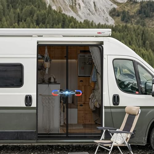 150 * 110cm Moskitonetz Van mit Magnetismus – Fliegengitter Auto für Mercedes Vito für Volkswagen Transporter/California, Insektennetz Magneten Moskitonetze für Seitentür Kofferraum Camping Belüftung