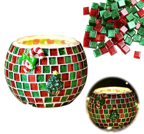 SPERMUOY Mosaik Bastelset Lampe,Mosaik Bastelset Kinder mädchen 8-10 jahre,Glasmosaik Kerzenhalter Kit Laternen Bastelset Mosaik für Kinder,Mosaiksteine zum Basteln für Geschenk Dekoration