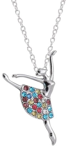 TSUOUKL Halskette 925 Sterling Silber,Tanzende Ballerina Anhänger Halskette mit Anhänger in Silber,Ballerina Tänzerin tanzen Ballett Anhänger Halskette Charme Überraschung Schmuck Geschenk