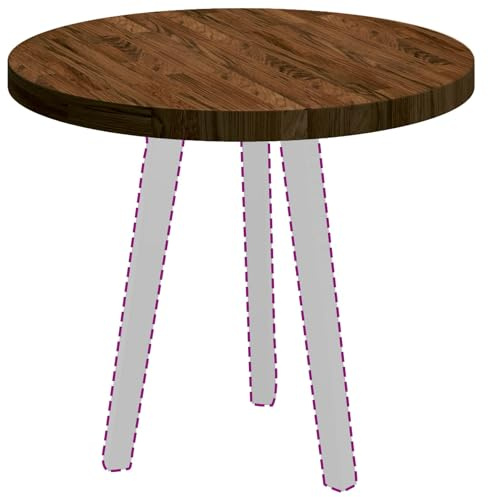 vidaXL Table Top Ø 60 x 4 cm Round Solid Oak Wood Dark Brown