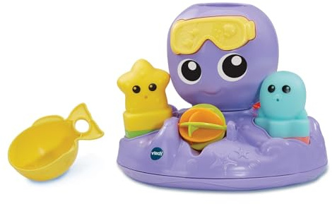 VTech Badespielzeug Spritzer & Drehen Octopus - Interaktives Wasserspielzeug