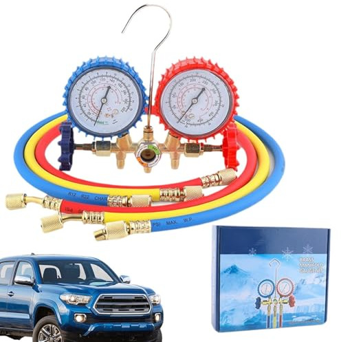 Générique Kit de Recharge pour climatisation Auto - avec Manomètre Complet Pratique R134A | Ensemble de manomètre pour frigorigène - pour Particulier