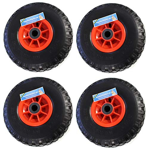 4x TRUTZHOLM Sackkarrenrad pannensicher 260x85 mm 3.00-4 PU Sackkarre Ersatzrad Rad Reifen