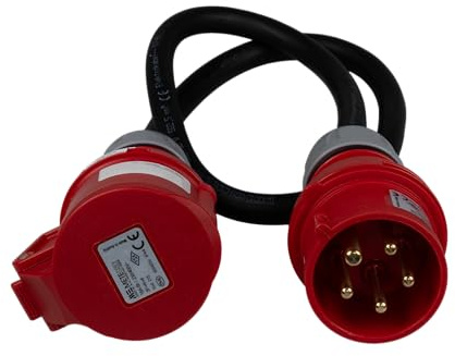 CEE Starkstrom Adapter Stecker und Steckdose 16A / 16A oder 32A / 32A 5x2,5mm (16A auf 16A Standard 1m 211201)