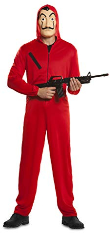 Ciao S 706842 Bankräuber Casa de Papel - Tuta e maschera da rapinatore, taglia unica, per adulti, colore: rosso