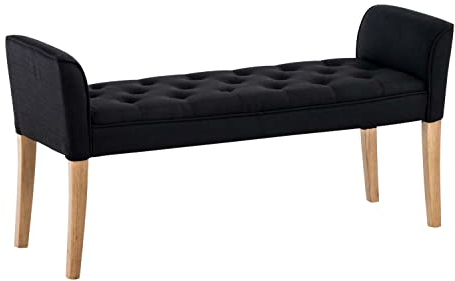 CLP Chaiselongue Cleopatra I Stoff-Bezug I Polsterbank, Farbe:schwarz, Gestell Farbe:antik-hell