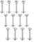 vcmart 12stk Lippenpiercing Labret Stecker Set Silber Chirurgenstahl mit Kugel Schmuckstein Tragus Monroe Piercing