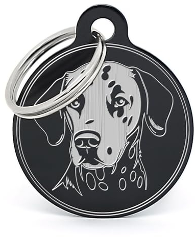 PERDIDUS Placa para Perro Personalizada DALMATA. Grabado del Nombre y teléfonos.