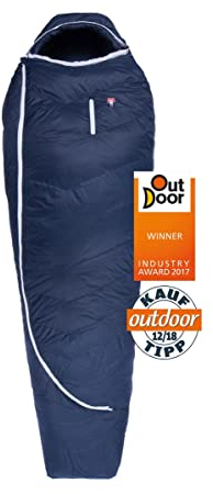 Grüezi bag Biopod DownWool Ice 200 Ice Winter-Schlafsack Winter/Herbst, 230x85cm, bis Körpergröße 200cm, Tkomf -1°C/Tlim -8°C, Packmaß Ø 24 x 26 cm