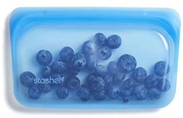 stasher Silikonbeutel für Lebensmittel Snack Bag (Topaz) | wiederverwendbare Gefrierbeutel | abwaschbarer Zip Beutel | 21 x 14 x 1,3 cm / 290 ml