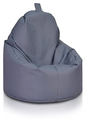 Ecopuf Yoko Sitzsack mit hoher Sitzfläche, Sitzsack mit Griff, Sitzsack aus Polyester, wasserdicht, für den Außenbereich, Maße: 70 x 75 cm