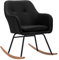 vidaXL Schaukelstuhl Schwingsessel Relaxstuhl Schwingstuhl Stuhl Polsterstuhl Wippstuhl Schaukelsessel Sessel Relaxsessel Schwarz Stoff