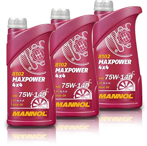 MANNOL Maxpower 4X4 75W140 GL5 LS Vollsynthetisches Getriebeöl, EP, Limited Slip, 3 Liter