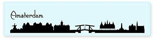 15cm! Klebe-Folie Wetterfest Made-IN-Germany Amsterdam Stadt Skyline L450 UV&Waschanlagenfest Auto-Aufkleber Sticker Decal