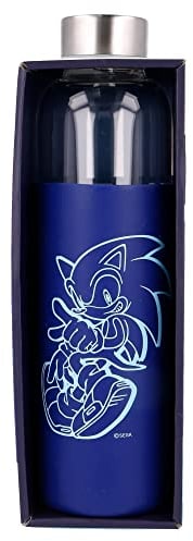 Stor8412497004935Vidrio Botella con Silicona Funda, 585 ml Capacidad, Sonic