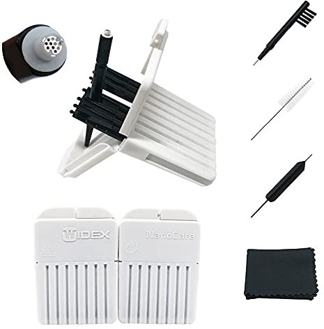 Widex NanoCare Wax Guards Filters for Widex, Phonak, Unitron and Resound Hearing aids, CeruStop Wax Guards Hearing aid Wax Traps Cleaning Tools Kit with Carry Case-24Filters