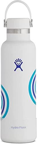 HYDRO FLASK - Trinkflasche 621ml (21oz) - Refill For Good Edition - Vakuumisolierte Wasserflasche aus Edelstahl - Sportflasche mit auslaufsicherem Flex Cap - Standard-Öffnung - Whitecap