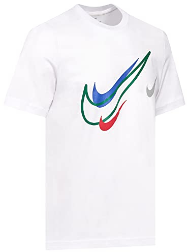 Nike Herren Court T-Shirt Mit Swoosh Logo - Kurzarm Klassisches Tee in Weiß DQ3944 100 Neu (Medium)