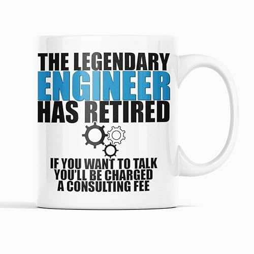McMug - The Legendary Engineer Has Retired - Funny Retirement Mug, Ceramic, 11fl.oz.