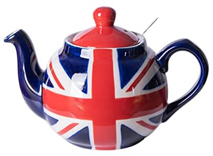 London Pottery Teapot with Infuser,Ceramic,Hand Painted Union Jack Limited Edition, 2 Cup(600ml)