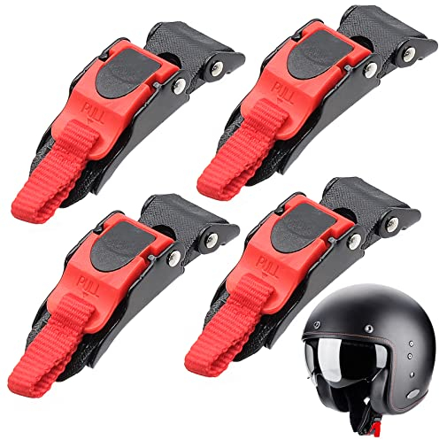AMJKEJI 4 Stück Fahrradhelm Verschluss, Motorradhelm Speed Clip Schnellverschluss Kinnriemen Knopf Zugschnalle Fahrrad für Motorrad Helme und Fahrradhelm