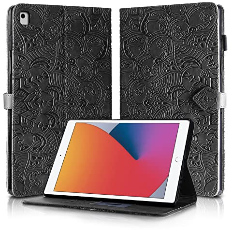 Rostsant Coque iPad 9e/8e/7e Génération, iPad Air 3, iPad Pro 10.5 Housse en Cuir PU Stand Support Etui Coque Protection pour iPad Air 3, iPad 10.2 Pouces 2021/2020/2019, iPad Pro 2017 - Noir