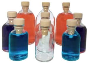 Bottigliette di vetro piccole da riempire da 100 ml, 50 ml e 30 ml (12 o 24 pezzi) Bottiglie di vetro vuote multiuso riutilizzabili per confezionare bevande, liquori, con tappo in sughero (180 ml, 50