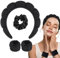 WD&CD Stirnband, Damen Spa Haarband Haarband, Make up Stirnband Handgelenk Waschband Set für Hautpflege, Gesichtsreinigung, Dusche-Schwarz
