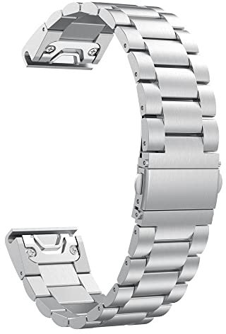 IOTUP 20 22 26 mm Edelstahl-Armband für Garmin Fenix 7 7S 7X 6 6X Pro 5 5X Plus MK2 Uhrenarmband QuickFit Metallarmband Correa, 20mm Fenix 5S 5SPlus, Achat