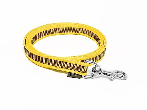 Mystique® Gummierte Leine 20mm mit Handschlaufe Standard Karabiner gelb 3m