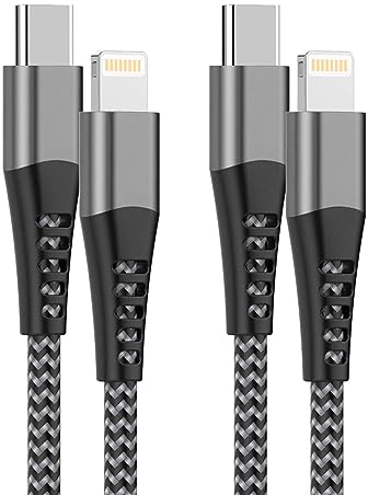 USB C Lightning Kabel 1M+2M 2Pack MFi Zertifiziert, Nylon iPhone Ladekabel USB C Schnellladekabel iPhone Kabel USB C iPhone Ladekabel für Apple iPhone 14 Pro Max/14 Plus/13 Pro Max/12 Mini/11/XS/8