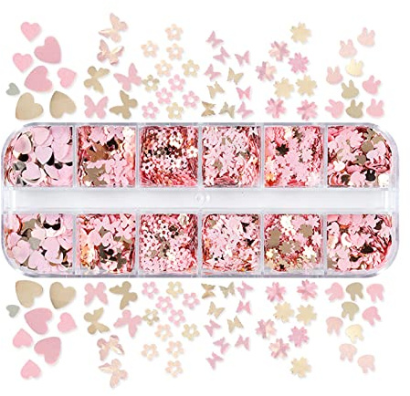 WaTudouYe Confeti de Purpurina multiforma para DIY, Relleno de Molde de Resina epoxi, Accesorios para Hacer Joyas, decoración artística de uñas con Lentejuelas
