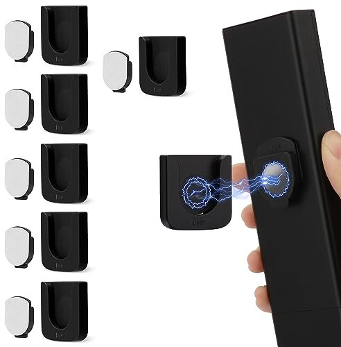 FIDWALL Magnetic Remote Control Holder Wall Mount, Innovative Slot Design for Effortless Organization of Home, Office, and School Supplies - Organize and Fix Remotes with Ease (Black, 6 pack)
